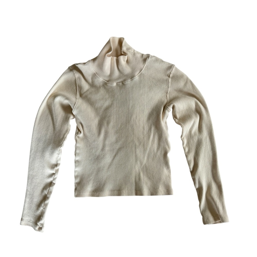 Big Bud Press Essential Turtleneck Crop - Off-White